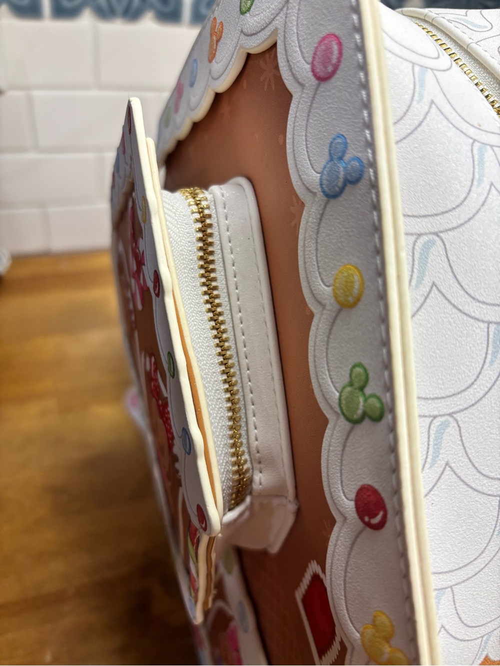 Loungefly Disney Mickey & Friends Gingerbread House Christmas Mini Backpack - Picture 4 of 11